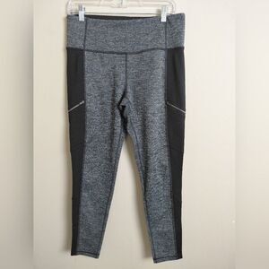 Athleta Metro Drifter Zip Pocket High Rise Leggings Herringbone Large Petite